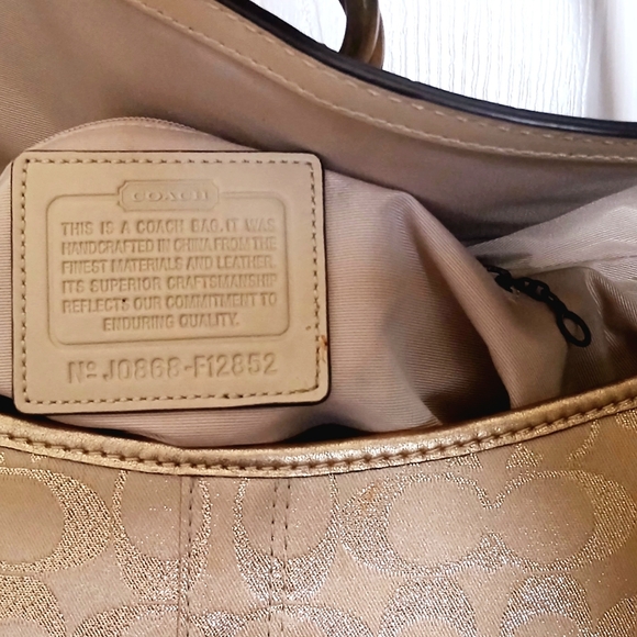 Coach Gold Studded Lurex Crossbody #12852 Excellent Condition - Picture 8 of 13